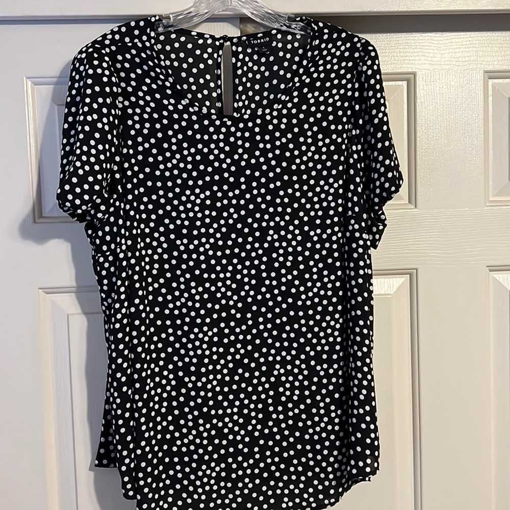 Black polka dot blouse from torrid